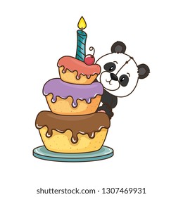 cute little bear panda character