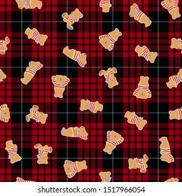 Cute little bear seamless pattern,