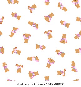 Cute little bear seamless pattern,