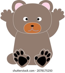 Pequeño oso oso que se siente
