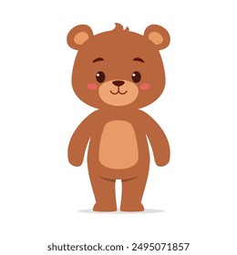 cute little bear standing and feeling happy