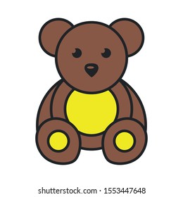 cute little bear teddy toy vector illustration design