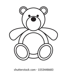 cute little bear teddy toy vector illustration design