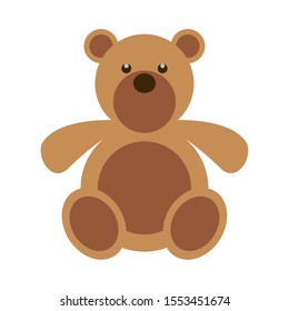 cute little bear teddy toy vector illustration design