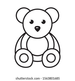 cute little bear teddy toy vector illustration design