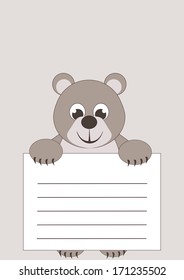 Cute little bear with text box 
