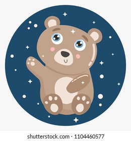 Cute little bear vector illustration. flat design