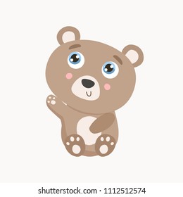 Cute little bear vector illustration. flat design