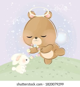cute little bear and the wings