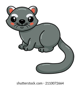 Cute little bearcat cartoon posing