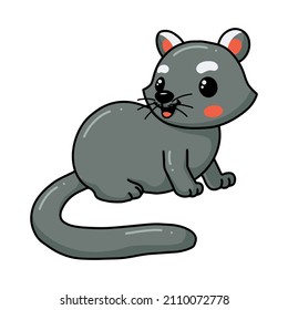 Cute little bearcat cartoon posing