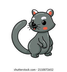 Cute little bearcat cartoon standing