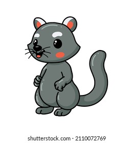 Cute little bearcat cartoon standing