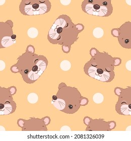 Cute little beaver seamless pattern for children fabric, wallpaper and many more