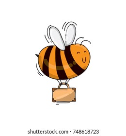 cute little bee goes to vacation