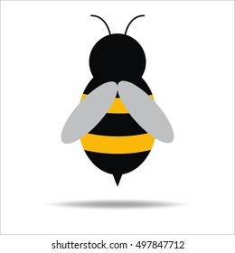 Cute little bee isolated .
