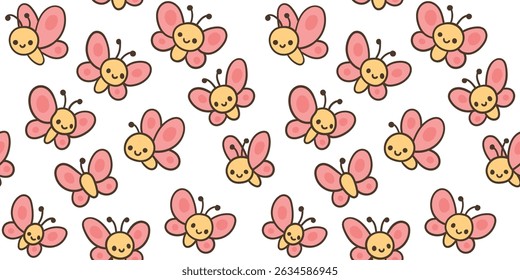 Cute little bee  pattern, Hawaiian style. Seamless pattern, suitable for fashion design, decoration, fabric, wallpaper and printing on white background.