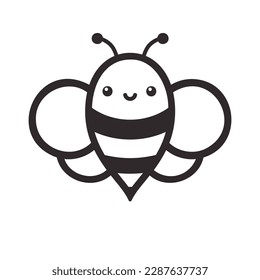 cute little bee smiling For decorating desserts with honey