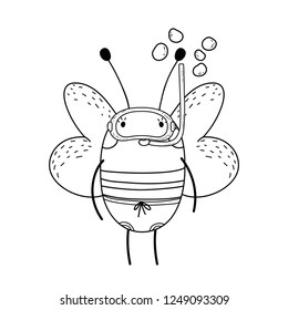 cute little bee with snorkel