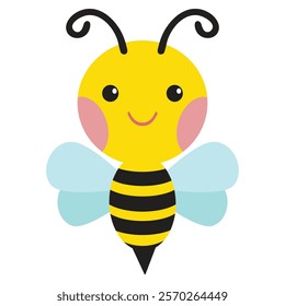 Cute little  bee  vector cartoon illustration