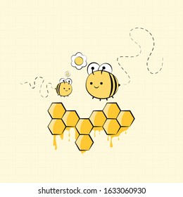 Cute little bee. vector, illustration