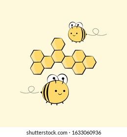 Cute little bee. vector, illustration