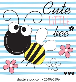 cute little bee vector illustration