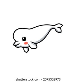 Cute little beluga whale cartoon