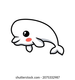 Cute little beluga whale cartoon