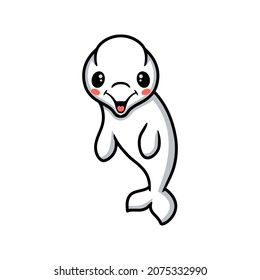 Cute little beluga whale cartoon