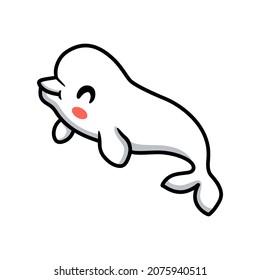 Cute little beluga whale cartoon