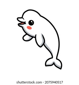 Cute little beluga whale cartoon