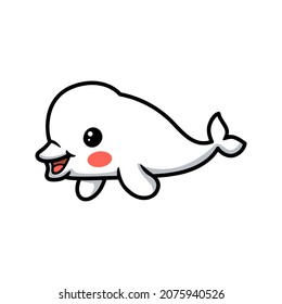 Cute little beluga whale cartoon