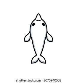 Cute little beluga whale cartoon
