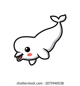 Cute little beluga whale cartoon