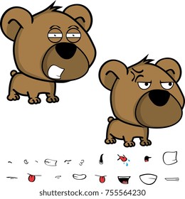 cute little big head baby teddy bear expressions set in vector format very easy to edit 