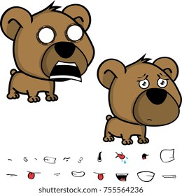 cute little big head baby teddy bear expressions set in vector format very easy to edit 
