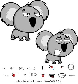 cute little big head baby koala expressions set in vector format very easy to edit 