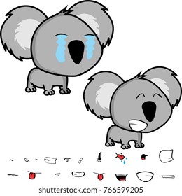 cute little big head baby koala expressions set in vector format very easy to edit 