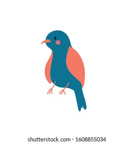 cute little bird animal character vector illustration design