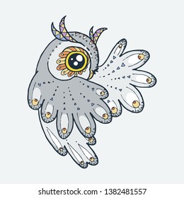 Cute little bird, cartoon hand drawn vector illustration. Cute for baby coloring pages, t-shirt print, fashion prints, kids wear, baby shower celebration, greeting and invitation cards and labels