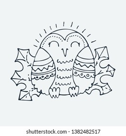 Cute little bird, cartoon hand drawn vector illustration. Cute for baby coloring pages, t-shirt print, fashion prints, kids wear, baby shower celebration, greeting and invitation