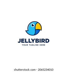 cute little bird cartoon logo design