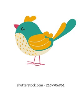 Cute little bird. Exotic bird. Vector illustration.