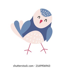 Cute little bird. Exotic bird. Vector illustration.