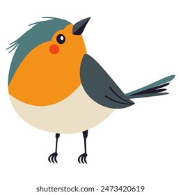 Un pajarito lindo. Ilustración vectorial plana sobre fondo blanco 