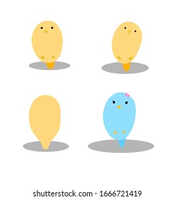 Cute little bird and friends