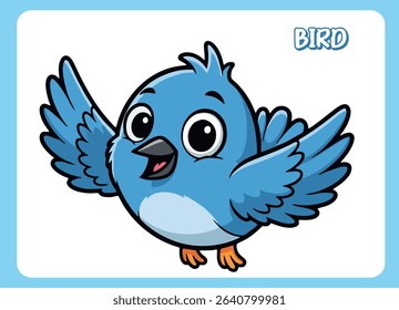 Cute little bird  happy smile cartoon vector  illustration.