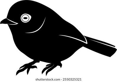 Cute little bird image portrait as tiny silhouette vector art. A logo, a greeting card, or a social media post, this tiny bird is sure to make a big impact on printing the grace.