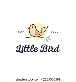 Cute little bird logo design vector illustration